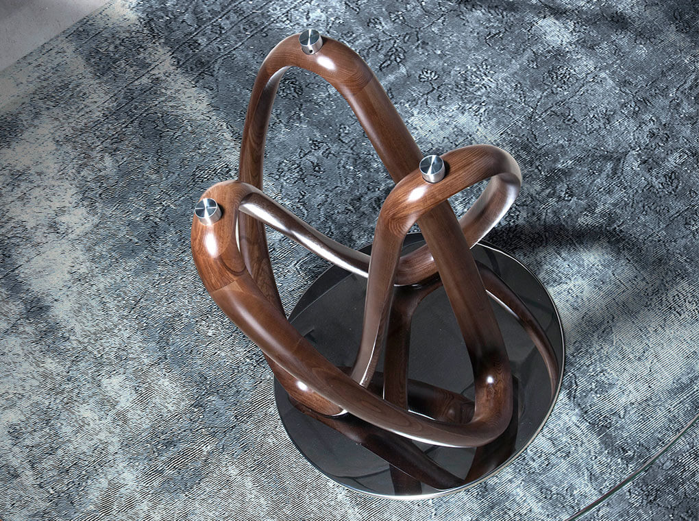 Masa Dining 120cm din Stejar cu Suport Metalic Angel Cerda