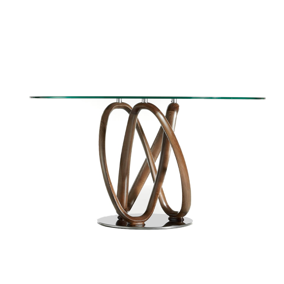 Masa Dining 130cm din Stejar cu Suport Metalic Angel Cerda