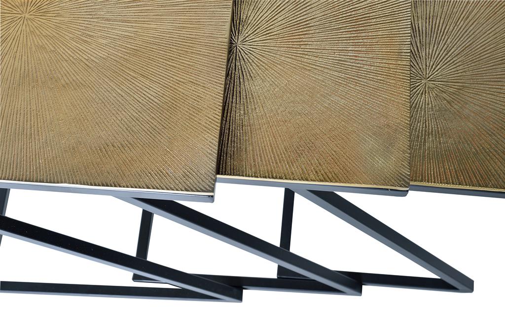 Set de 3 Mese de Cafea din Bronz cu Baza Metalica Giner y Colomer