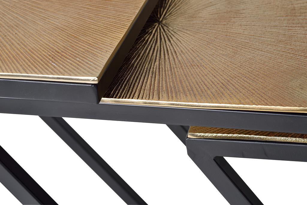 Set de 3 Mese de Cafea din Bronz cu Baza Metalica Giner y Colomer