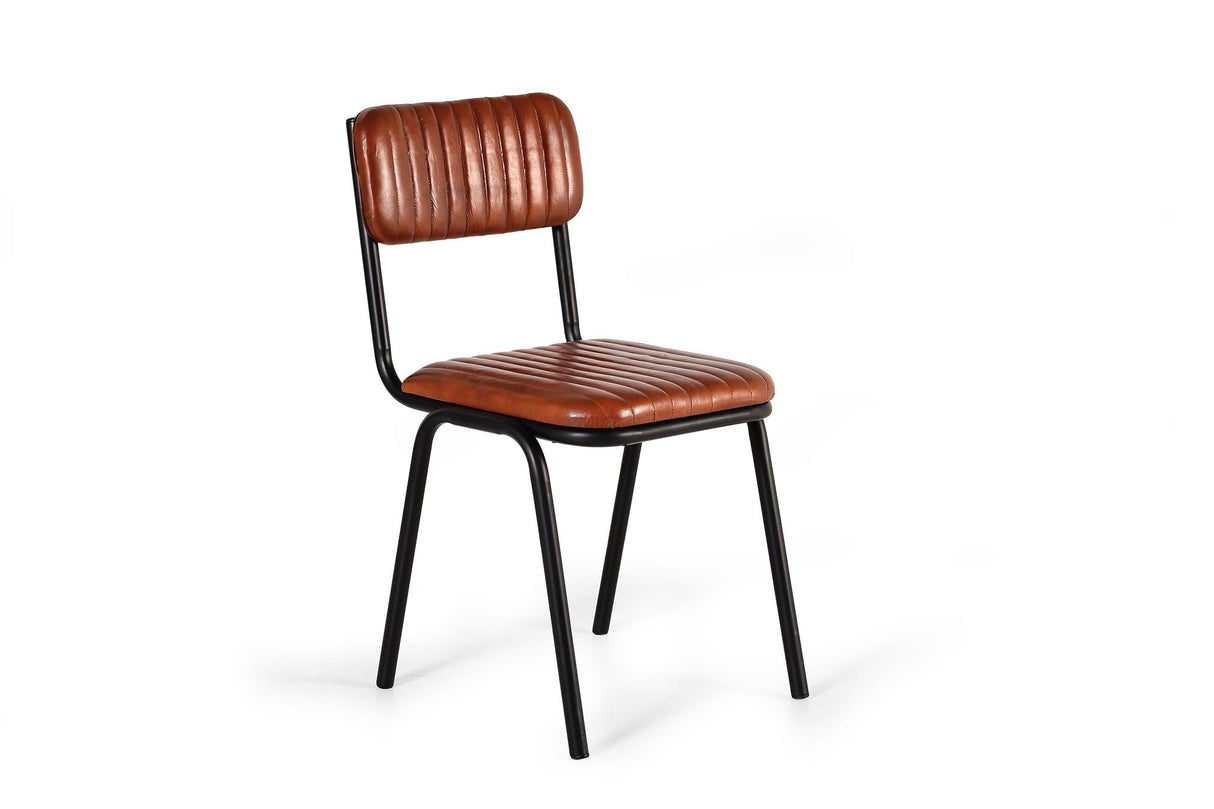 Set de 2 Scaune din Piele si Metal pentru Camera de Zi sau Dining Giner y Colomer