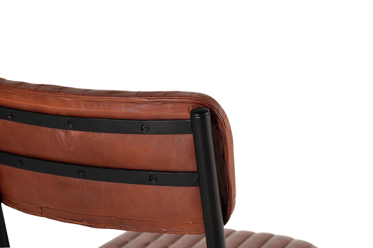 Set de 2 Scaune din Piele si Metal pentru Camera de Zi sau Dining Giner y Colomer