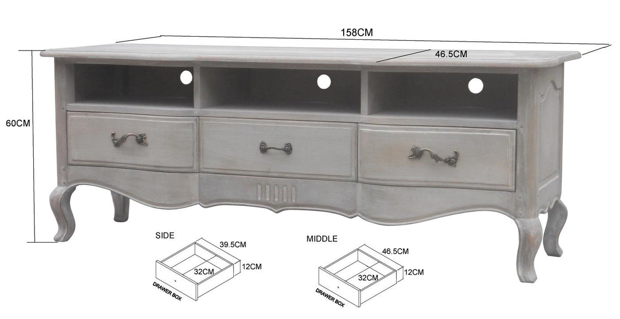 Comoda TV din Lemn cu Picioare Sculptate in Stilul Provence Livin Hill