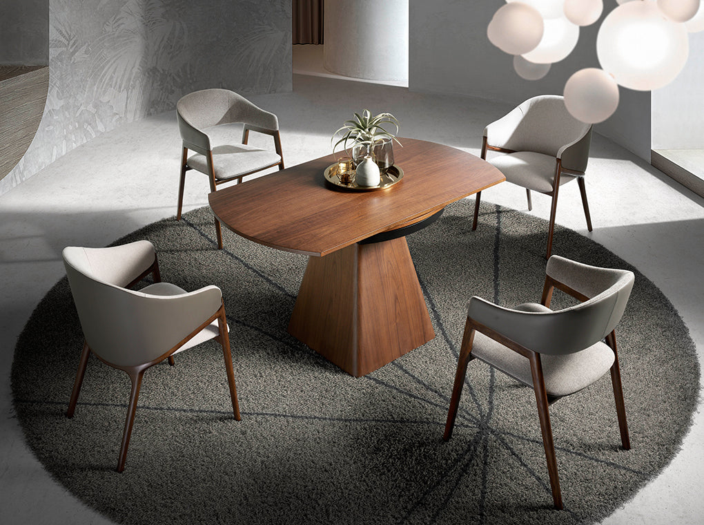 Masa Dining Nuc cu Baza Piramida Patrata Angel Cerda