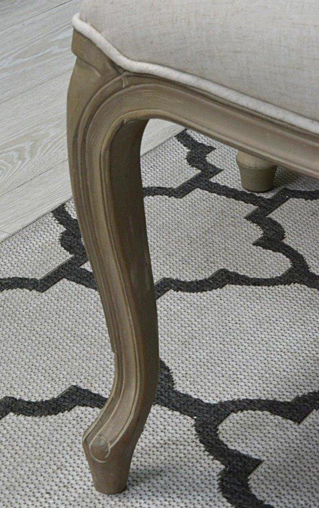 Bancheta Provence cu Picioare Sculptate si Capitonaj Crem Livin Hill