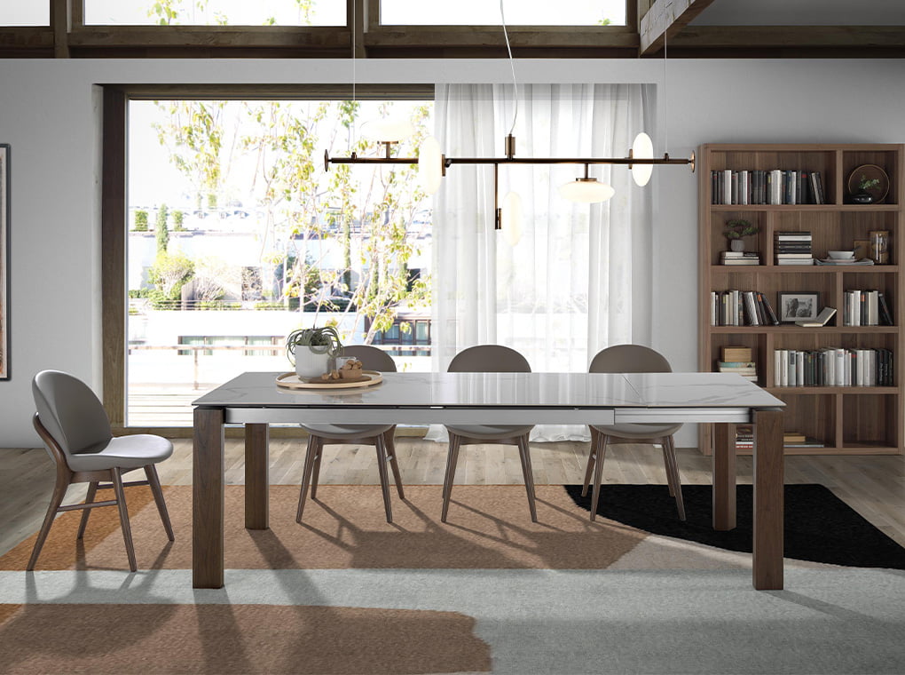 Masa de Dining Extensibila din Marmura Alba Angel Cerda