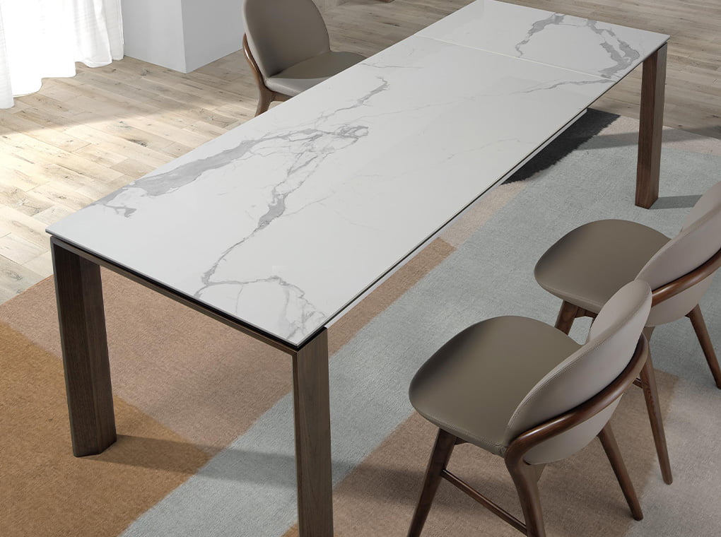 Masa de Dining Extensibila din Marmura Alba Angel Cerda