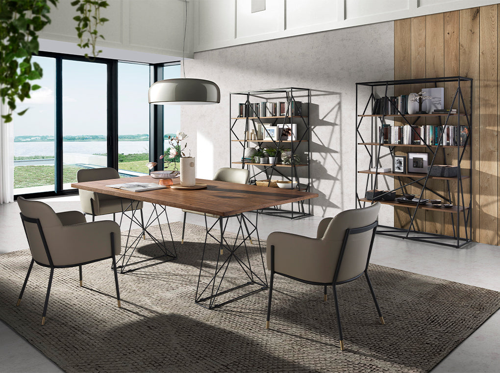 Masa Dining din Stejar cu Suport Metalic Angel Cerda