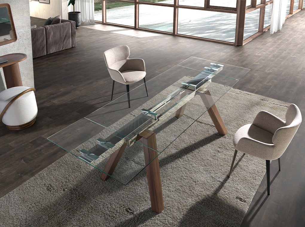 Masa de Dining Extensibila din Sticla Securizata Angel Cerda