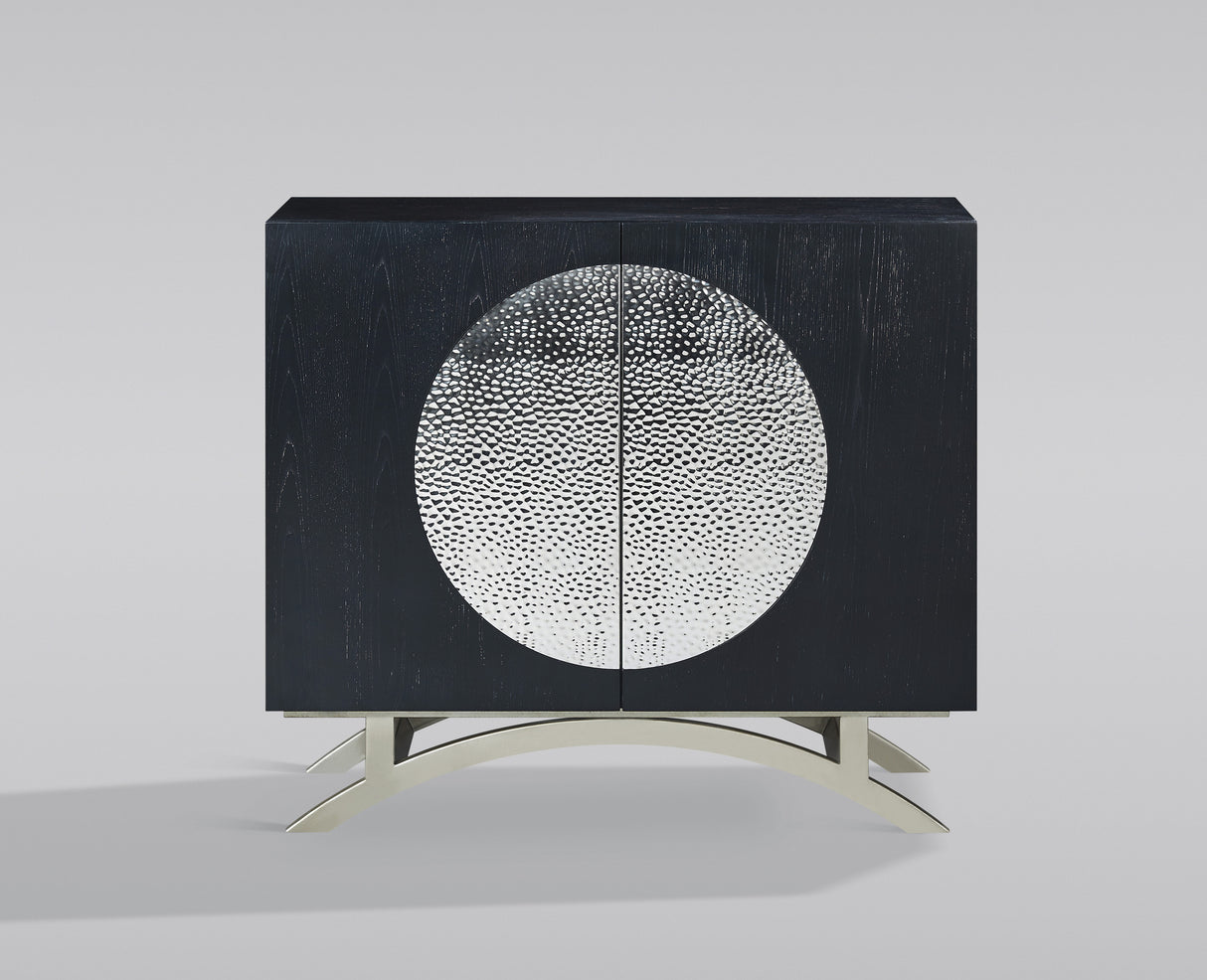 Comoda Neagra cu Picioare Cromate si Model Parametric Livin Hill