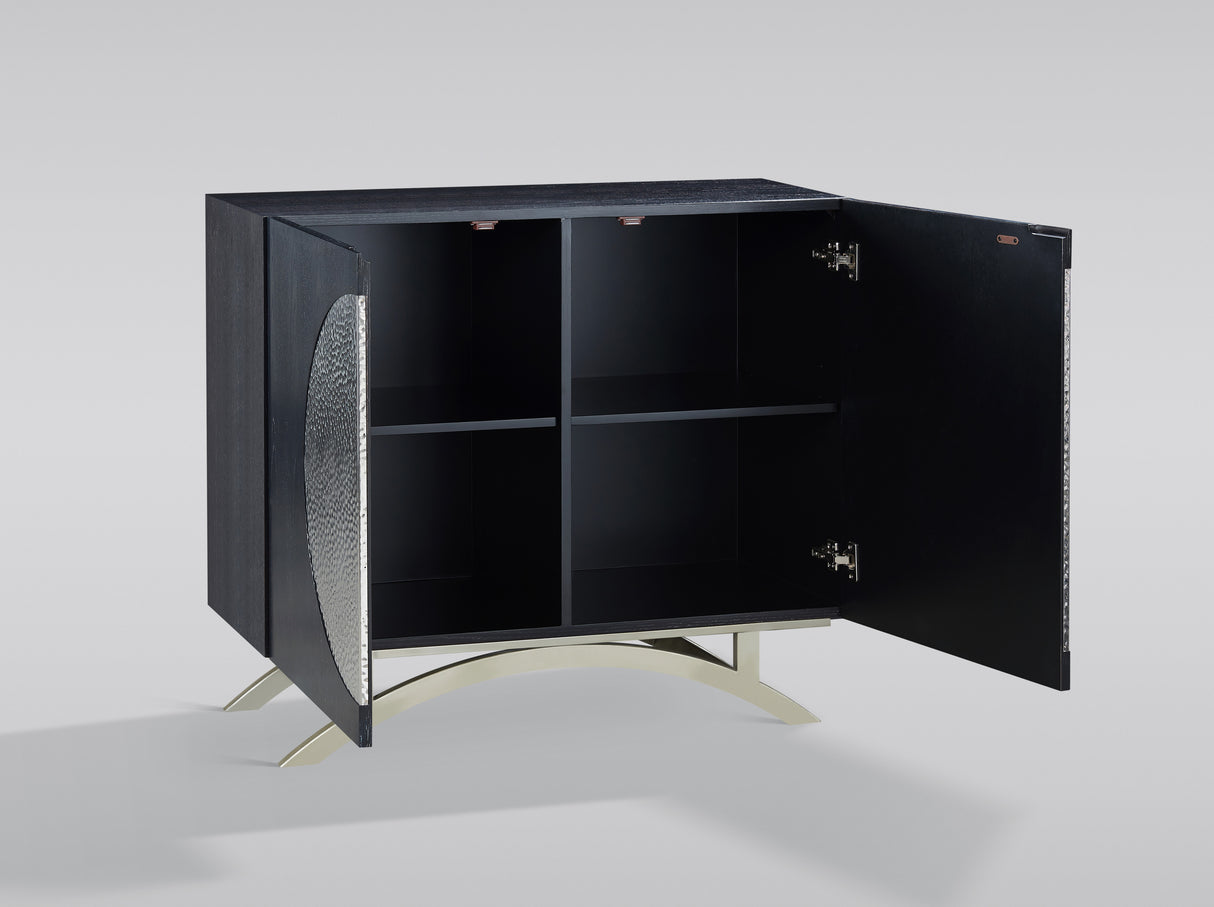 Comoda Neagra cu Picioare Cromate si Model Parametric Livin Hill