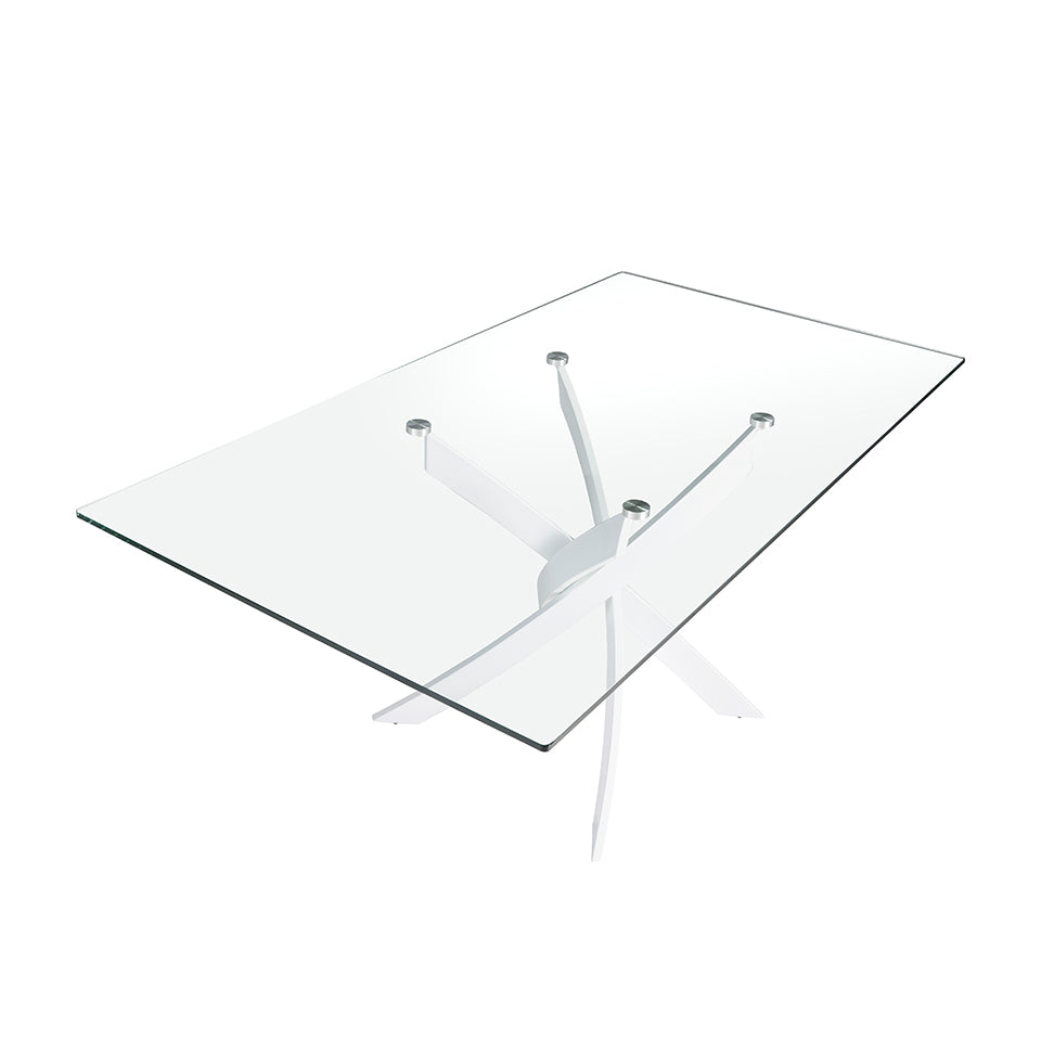 Masa Dining din Sticla cu Picioare din Otel 180 cm Angel Cerda