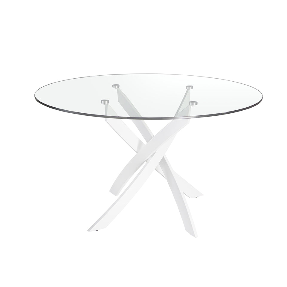 Masa de Dining Rotunda din Sticla cu Picioare din 110 cm Otel Angel Cerda