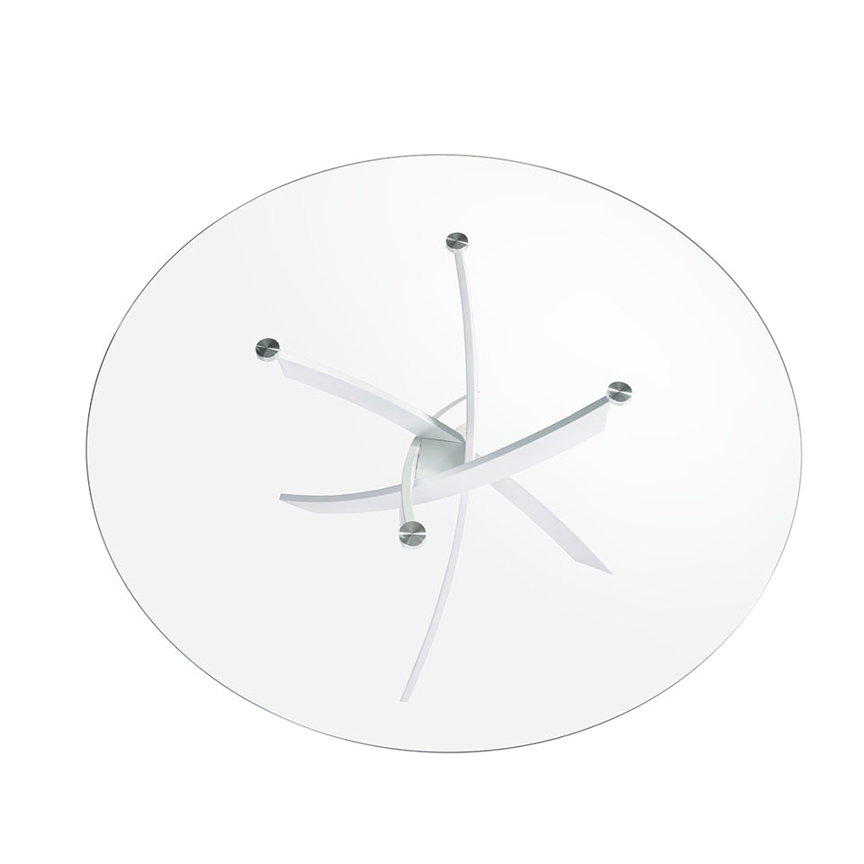 Masa de Dining Rotunda din Sticla cu Picioare din 110 cm Otel Angel Cerda