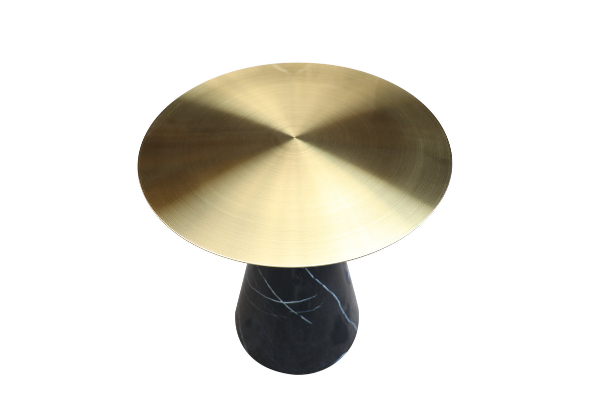 Masa Rotunda cu Baza Neagra si Blat din Otel Inoxidabil Livin Hill