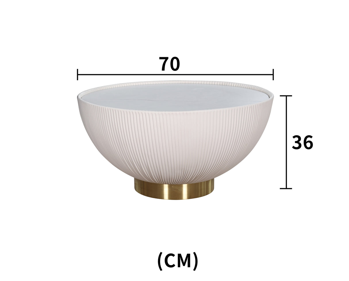 Masa de Cafea cu Baza Sfera si Piele Ecologica Livin Hill
