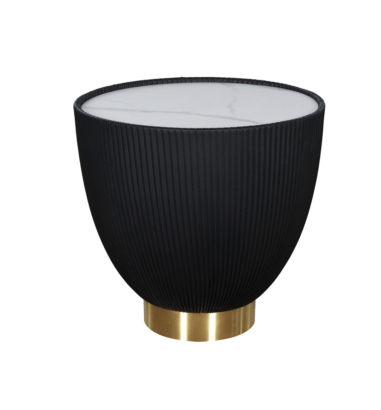 Masa de Cafea cu Baza Sfera Piele Ecologica Neagra Livin Hill