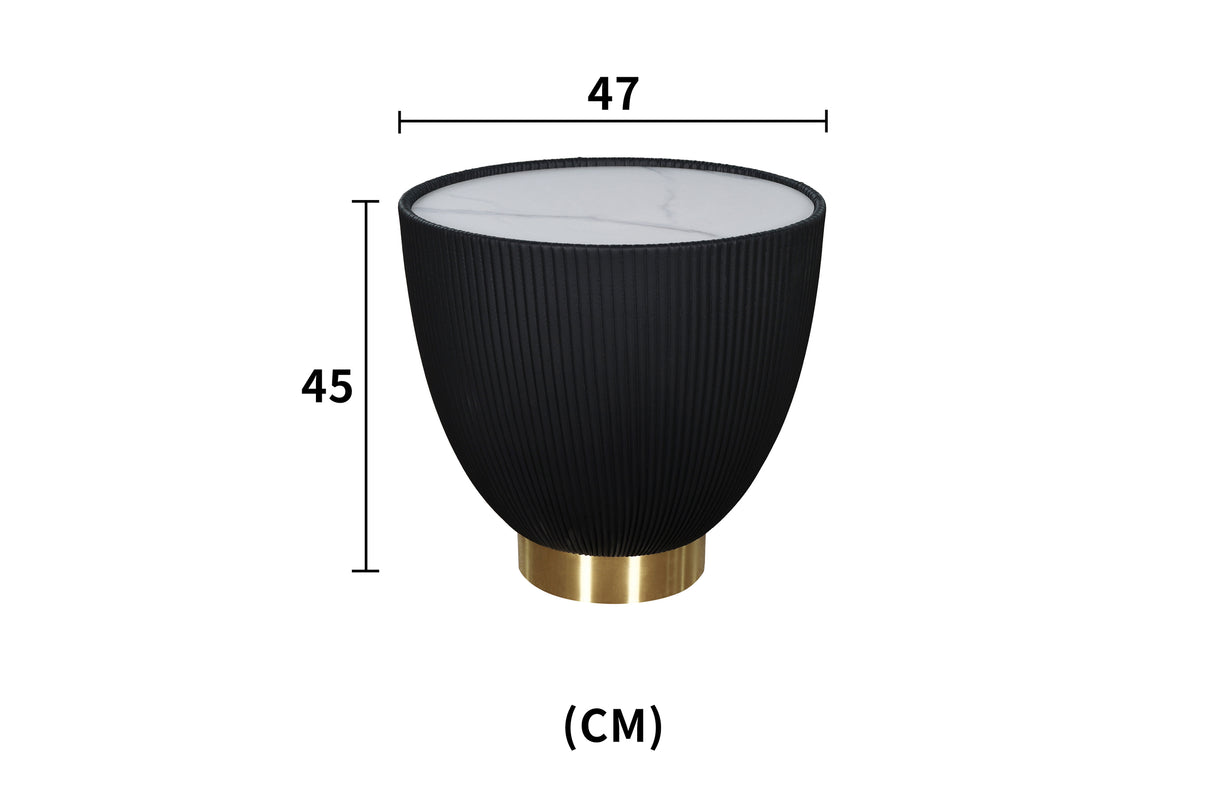Masa de Cafea cu Baza Sfera Piele Ecologica Neagra Livin Hill