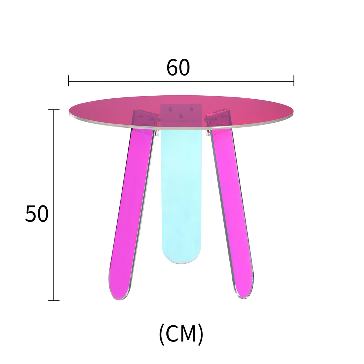 Masuta RaveNight 60 cm Acril Transparent si Opalizant Livin Hill