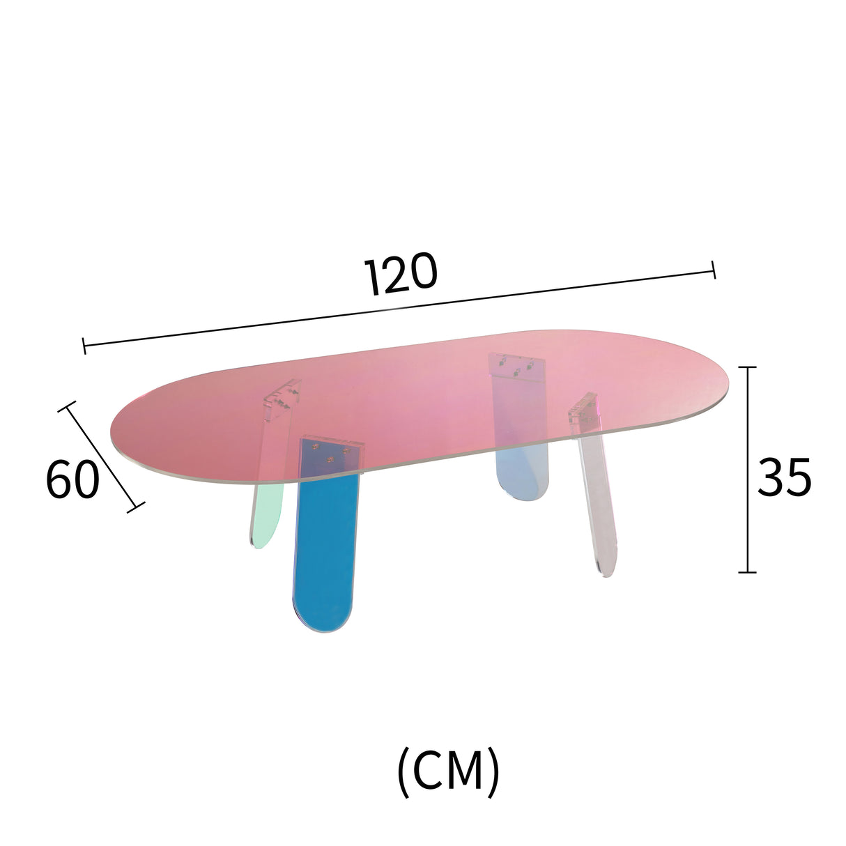 Masuta RaveNight 120 cm Acril Transparent si Opalizant Livin Hill
