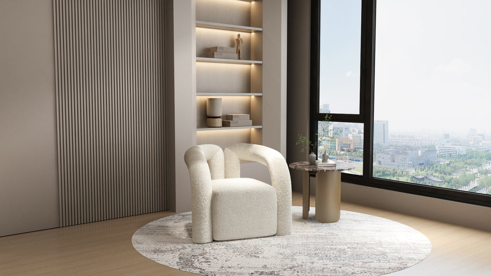 Masa Rotunda cu Blat de Marmura Maro si Picioare Aurii Livin Hill