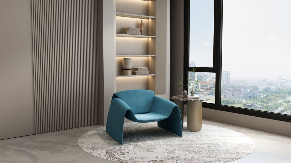 Masa Rotunda cu Blat de Marmura Maro si Picioare Aurii Livin Hill