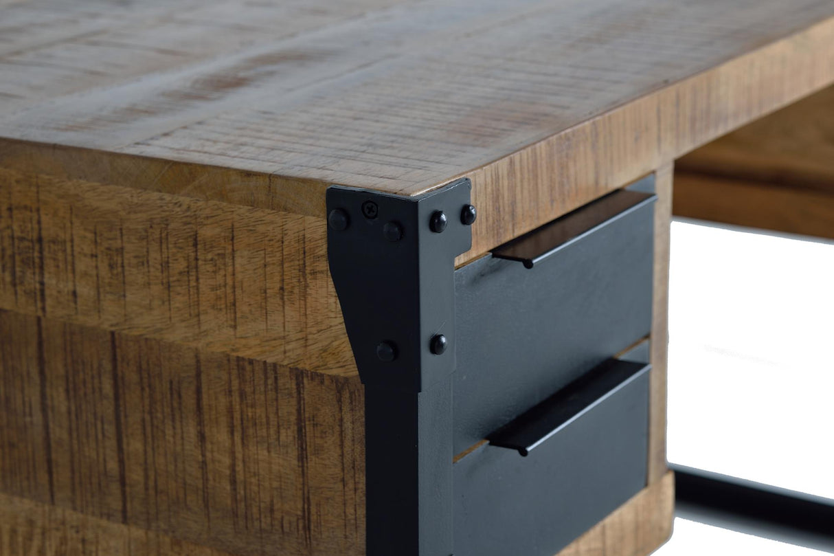 Birou Industrial din Lemn de Mango si Metal Giner y Colomer