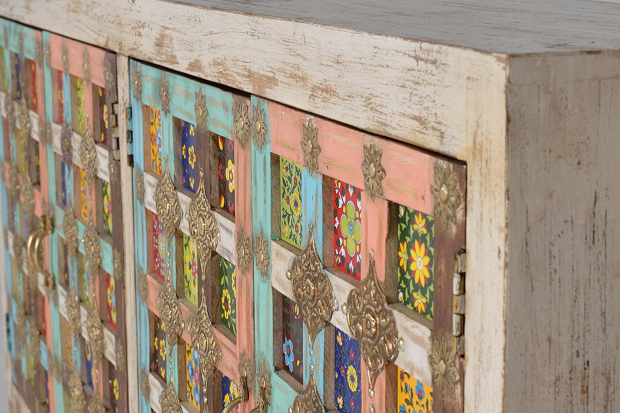 Comoda cu 4 Usi din Lemn de Mango si Baza Metalica Giner y Colomer