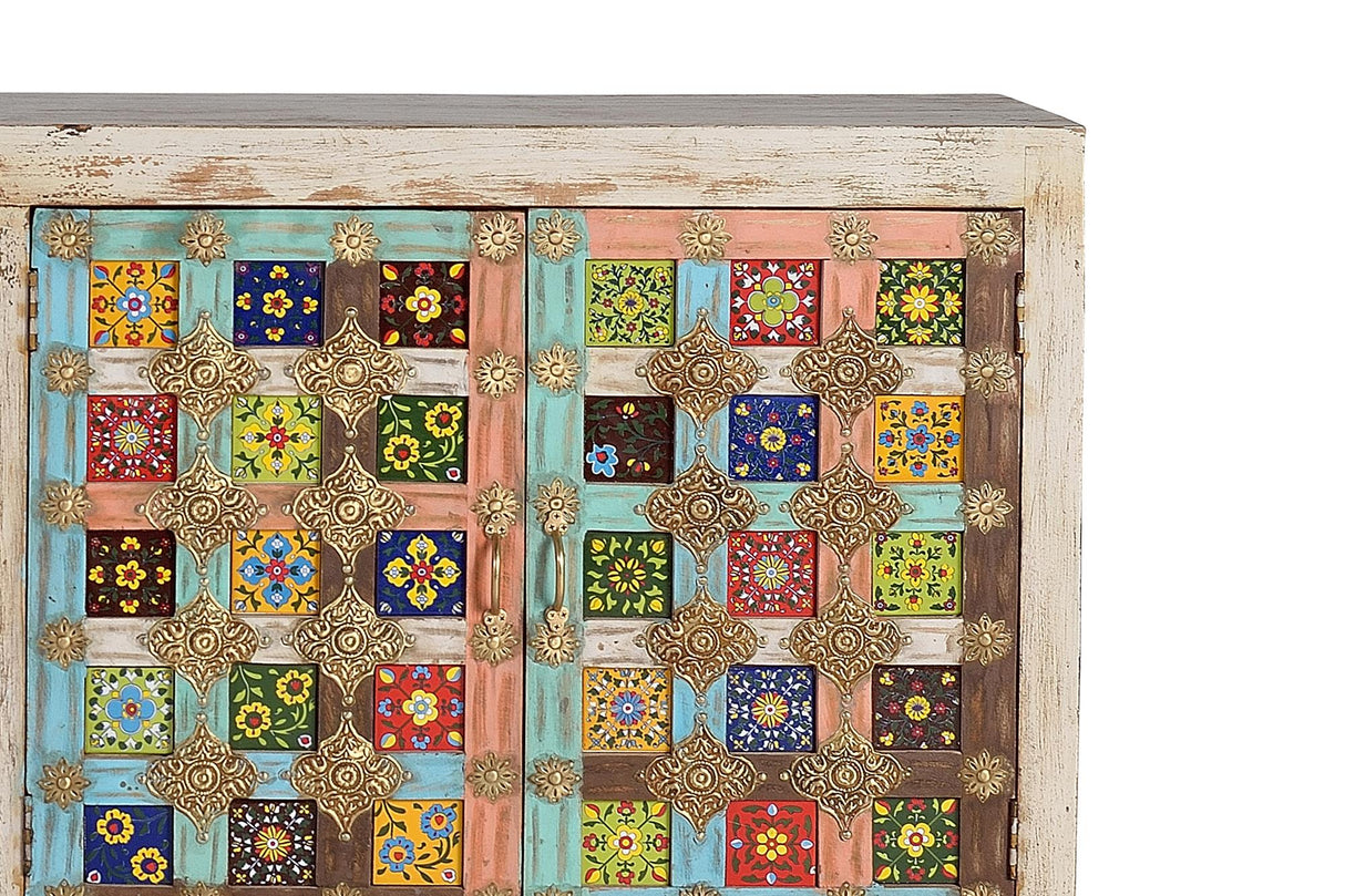 Comoda cu 4 Usi din Lemn de Mango si Baza Metalica Giner y Colomer