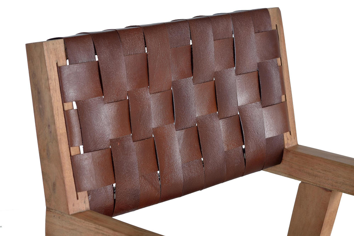 Scaun din Lemn de Mango si Piele Giner y Colomer
