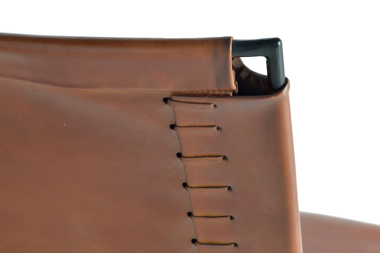 Set de 2 Scaune Tapitate din Piele cu Picioare Metalice Giner y Colomer