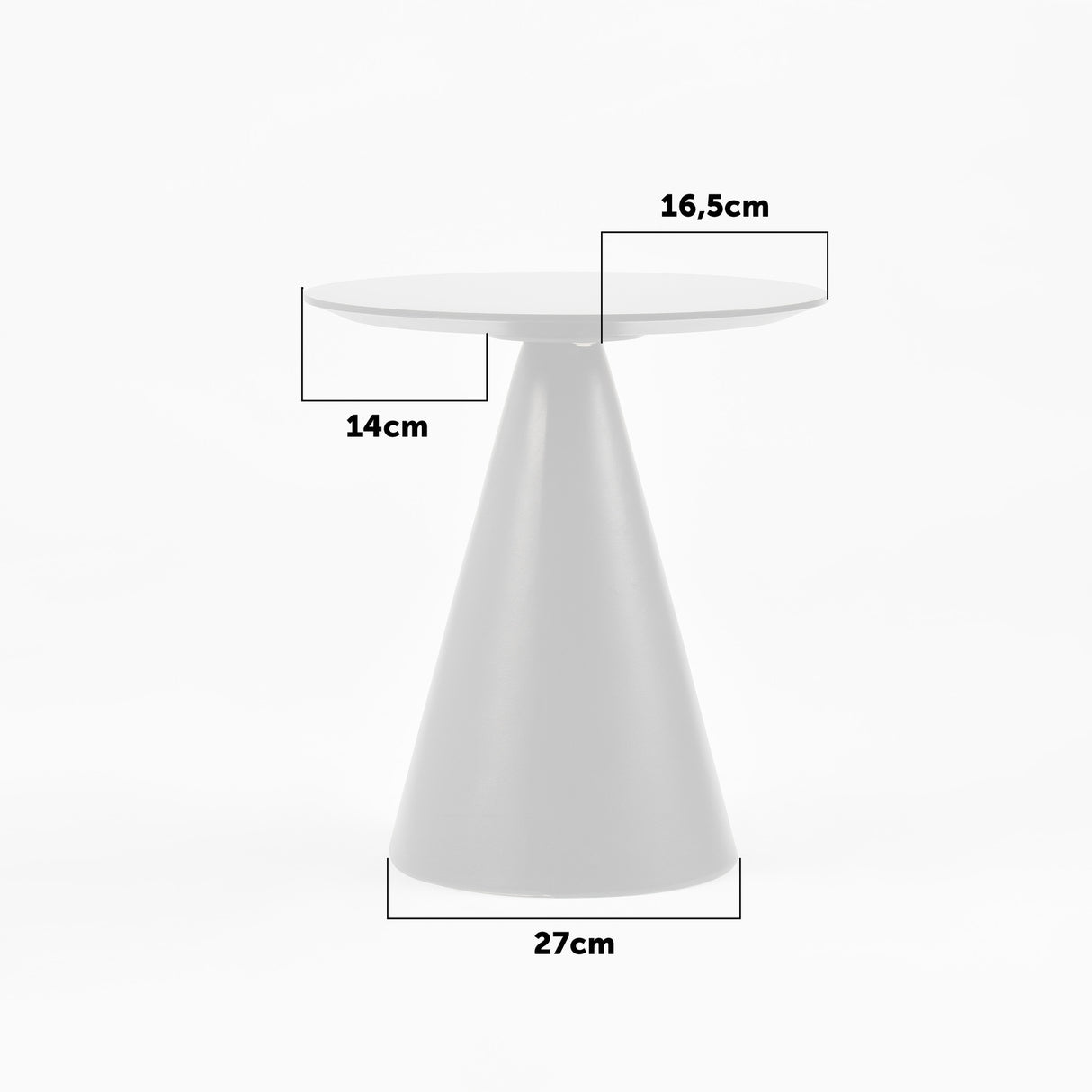 Masuta de Cafea Rotunda din Lemn Masiv cu Baza in Forma de Con Livin Hill