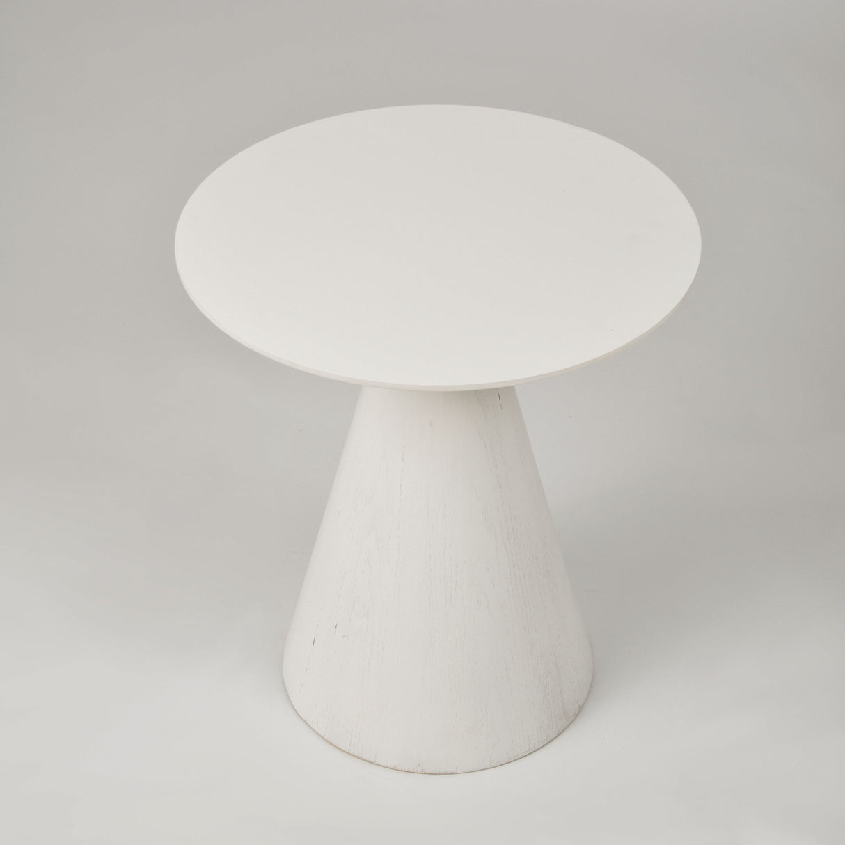 Masuta de Cafea Rotunda din Lemn Masiv cu Baza in Forma de Con Livin Hill