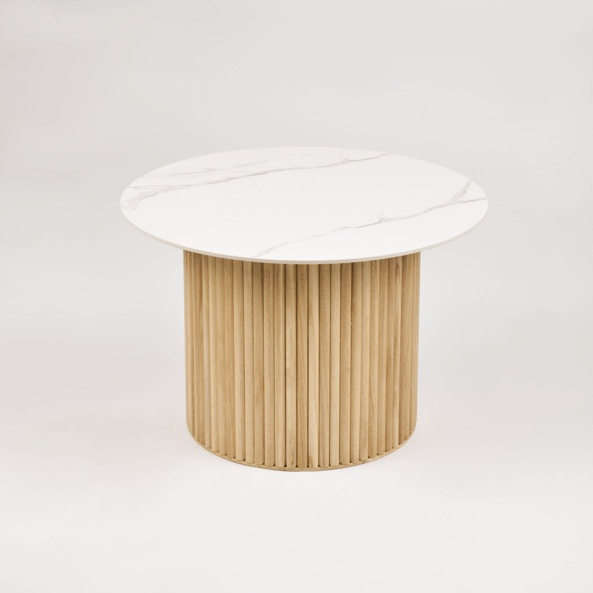 Masa de Cafea Rotunda din Ceramica si Lemn Livin Hill