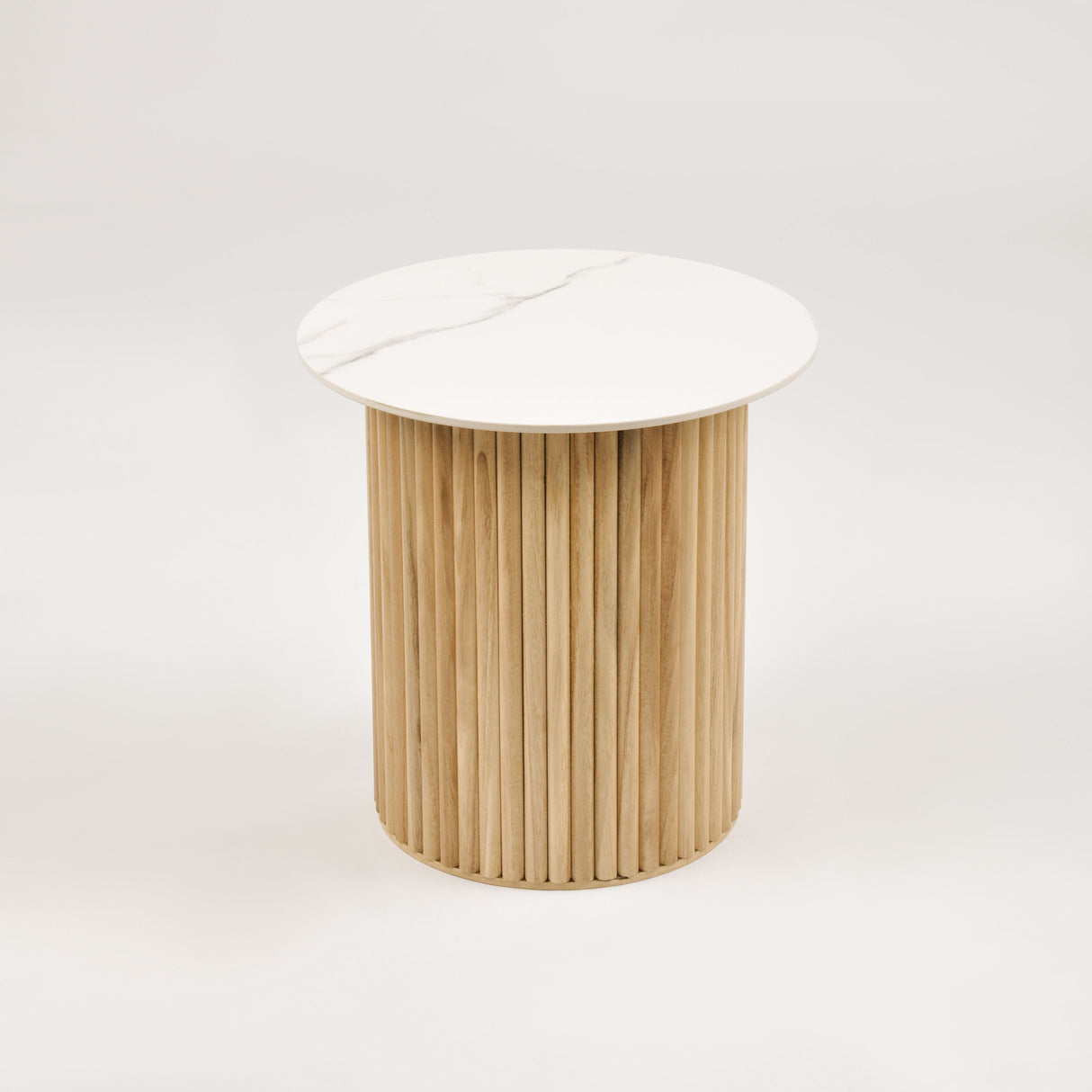 Masa de Cafea Rotunda din Ceramica si Lemn Livin Hill