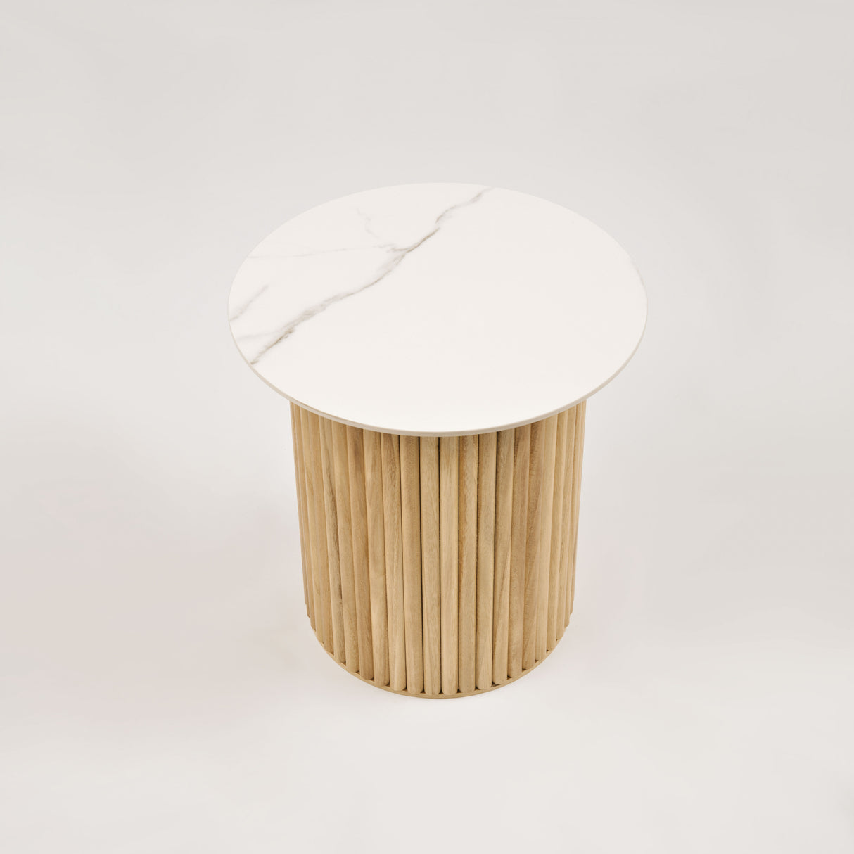 Masa de Cafea Rotunda din Ceramica si Lemn Livin Hill