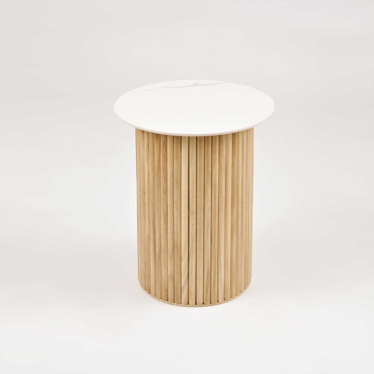 Masa de Cafea Rotunda din Ceramica si Lemn Livin Hill