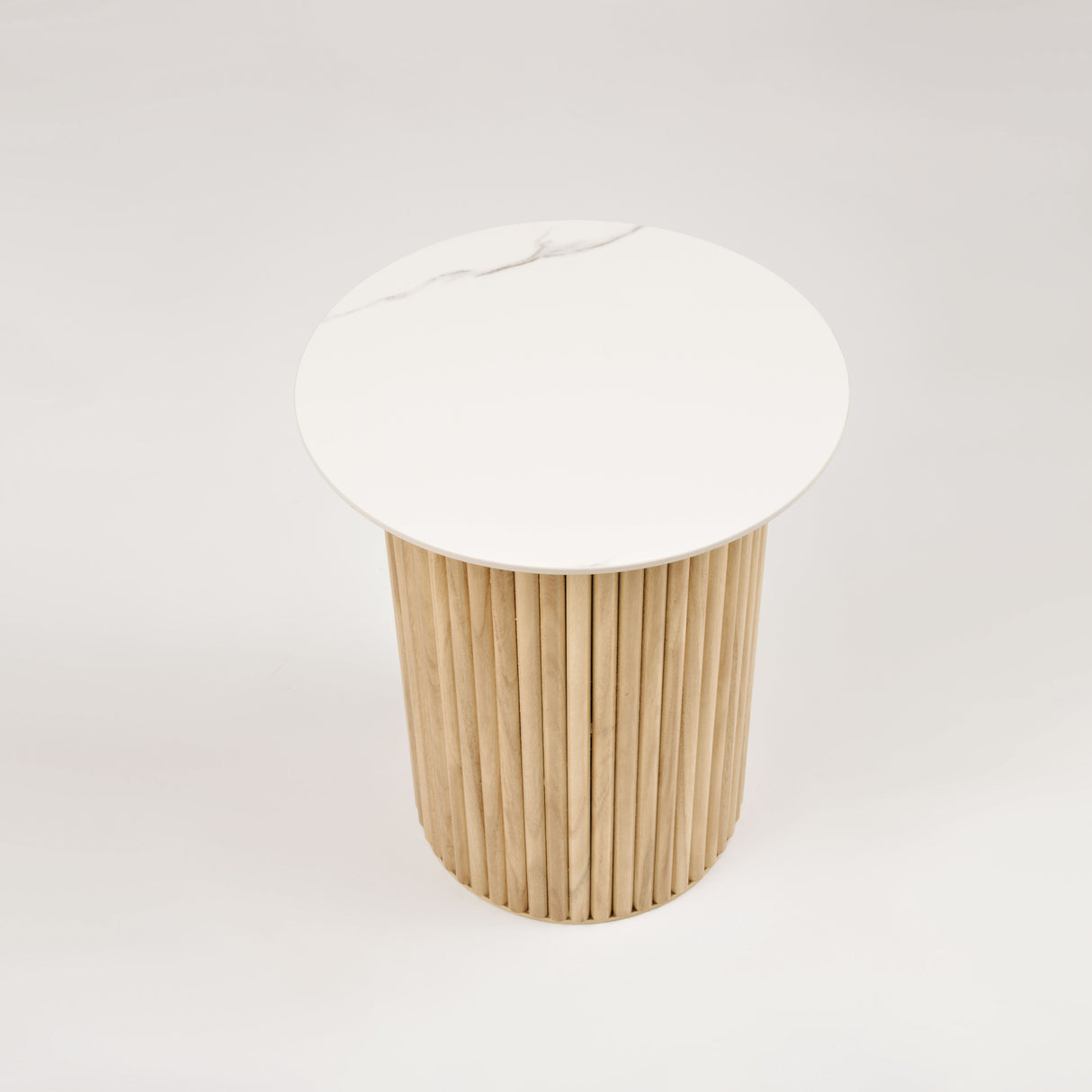 Masa de Cafea Rotunda din Ceramica si Lemn Livin Hill