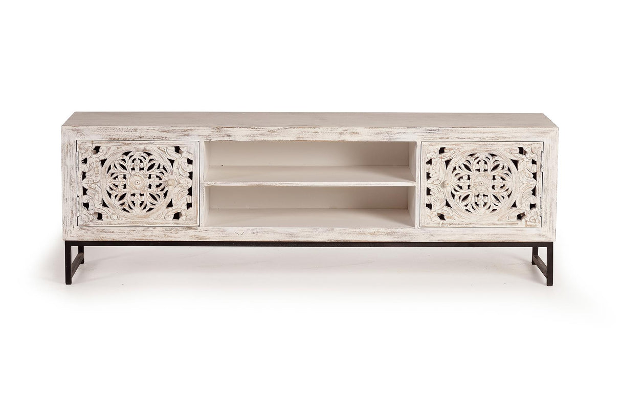 Comoda TV din Lemn de Mango cu Baza Metalica Giner y Colomer