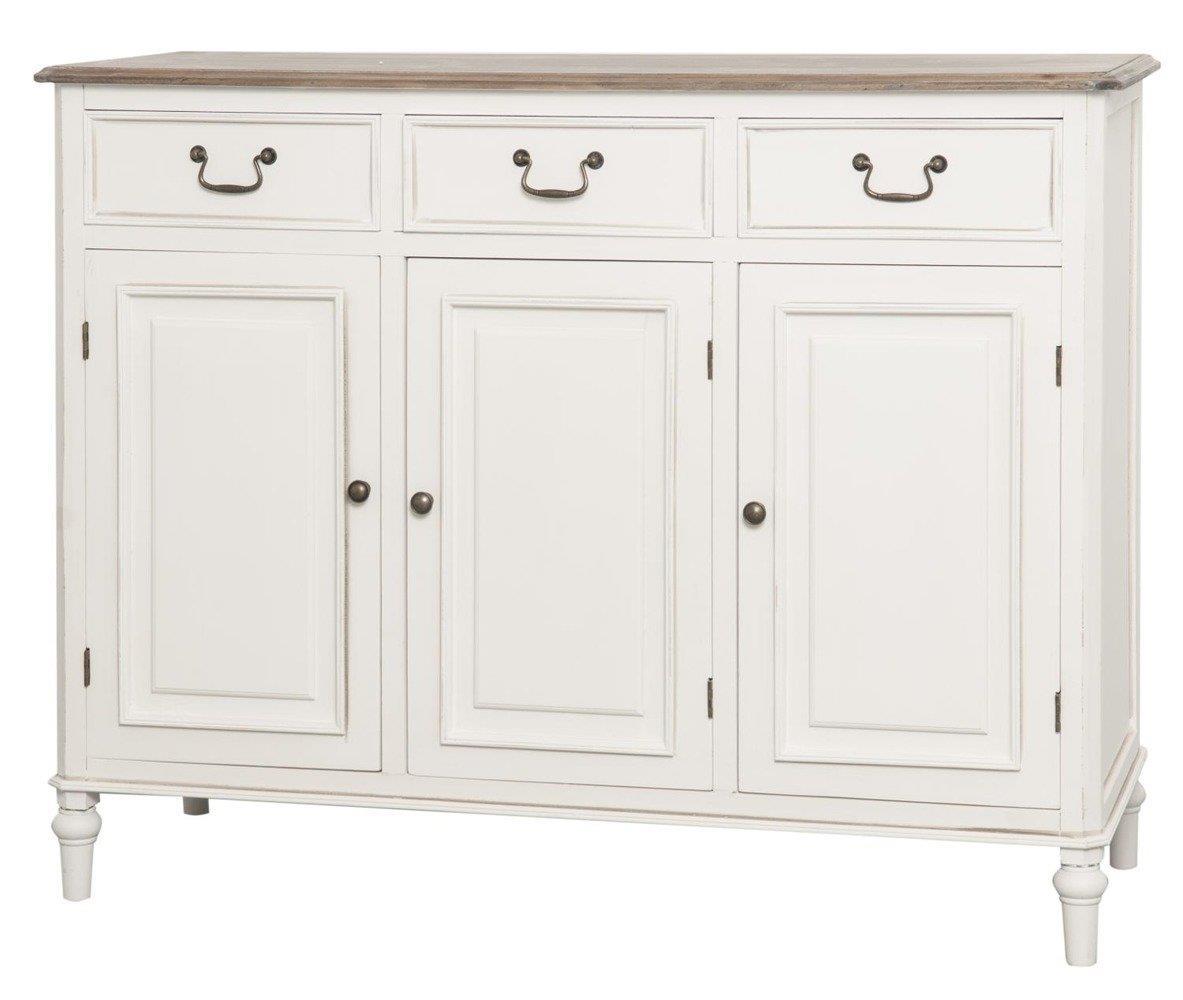 Comoda Provensala Alba cu Blat din Lemn Antichizat Livin Hill