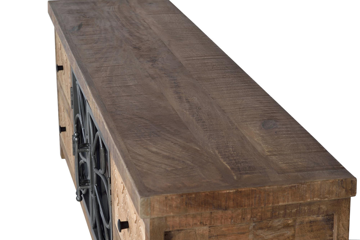 Comoda TV din Lemn de Mango cu Sertare si Usi Metalice Giner y Colomer