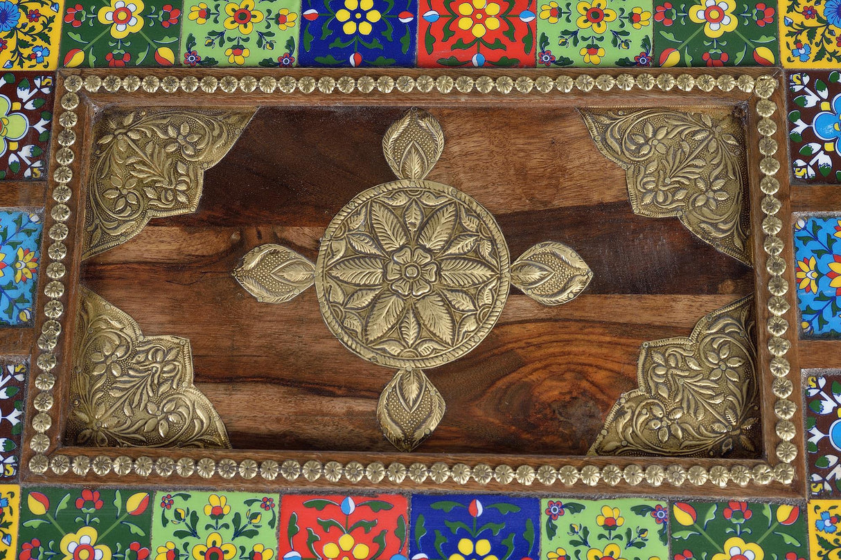 Masa de Cafea cu Blat din Sticla si Lemn de Palisandru Giner y Colomer