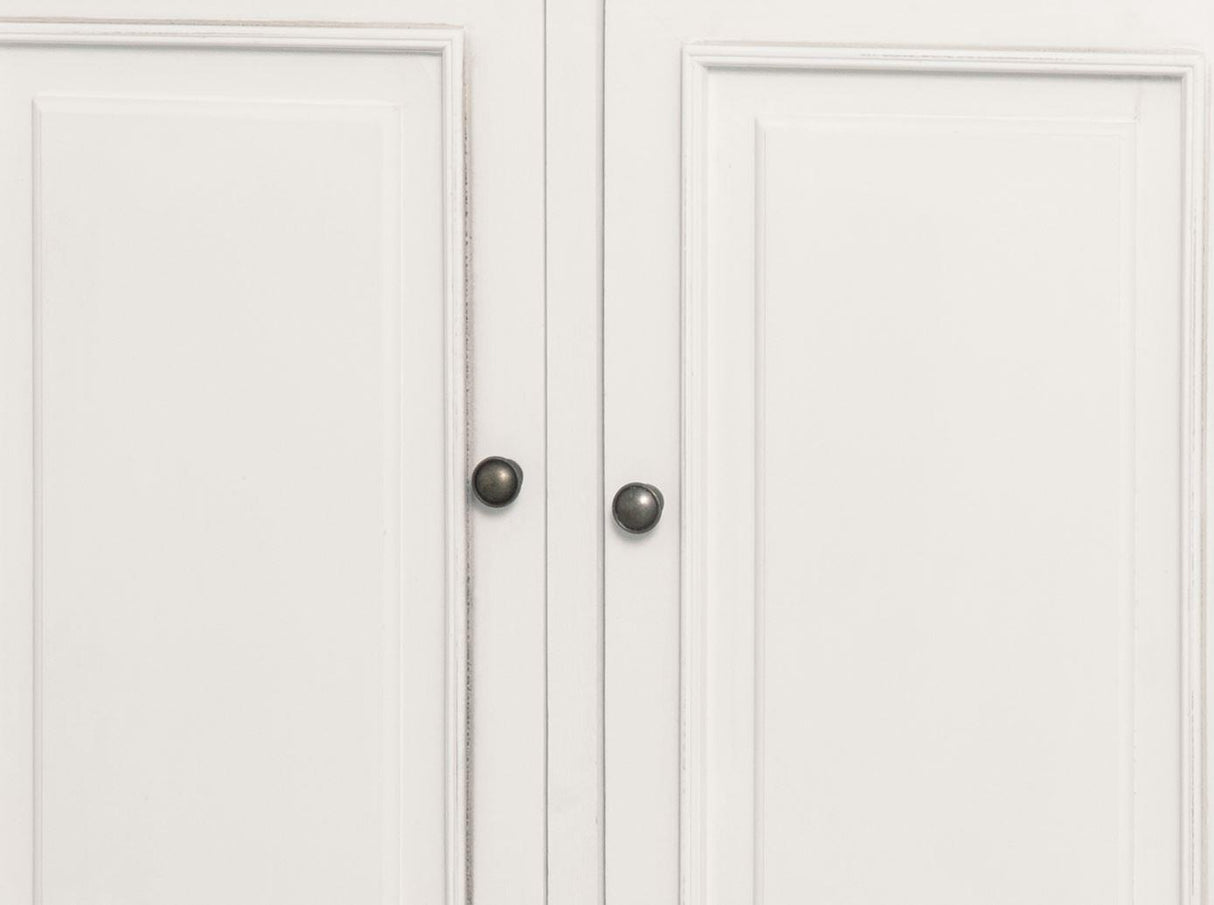 Vitrina Provensala Alb Antichizat din Lemn Masiv Livin Hill