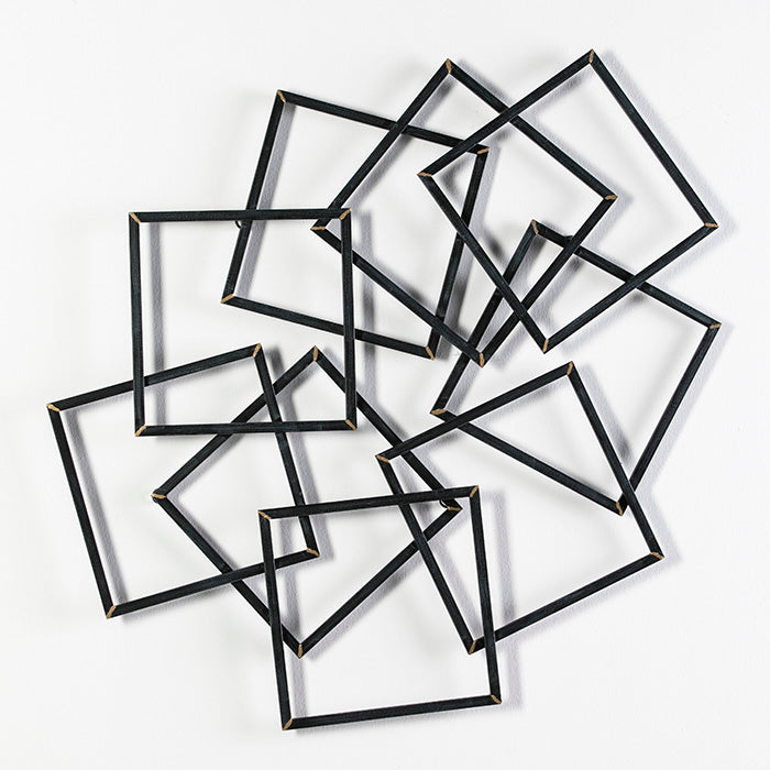 Sculptura din Metal Negru Auriu Thai Natura