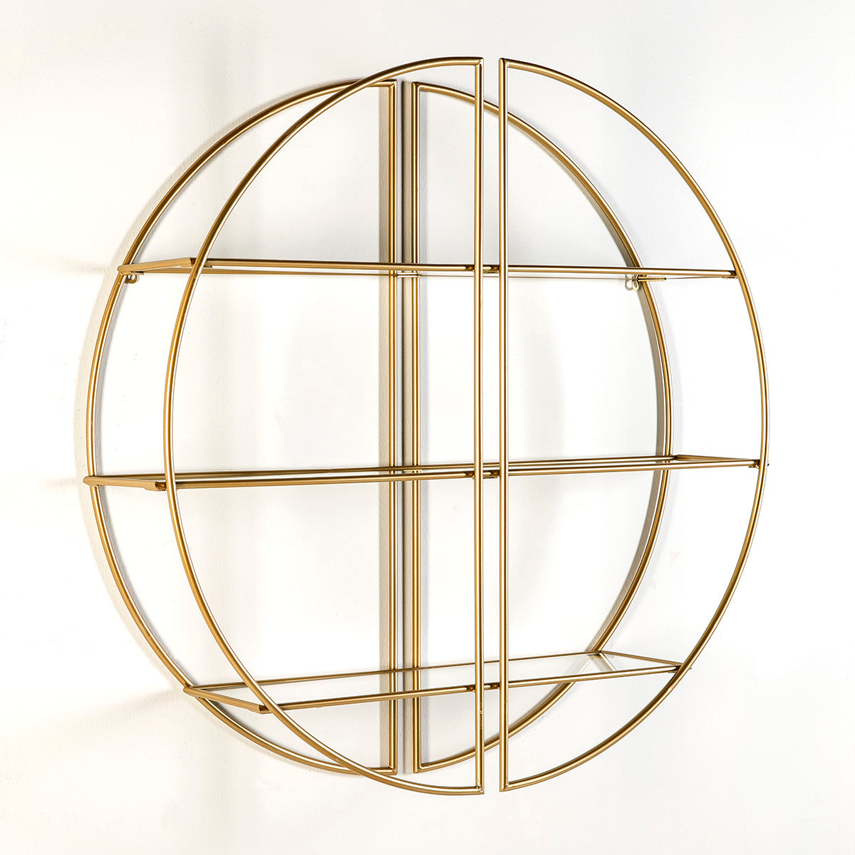 Raft Gabrielle din Metal Auriu si Sticla Thai Natura