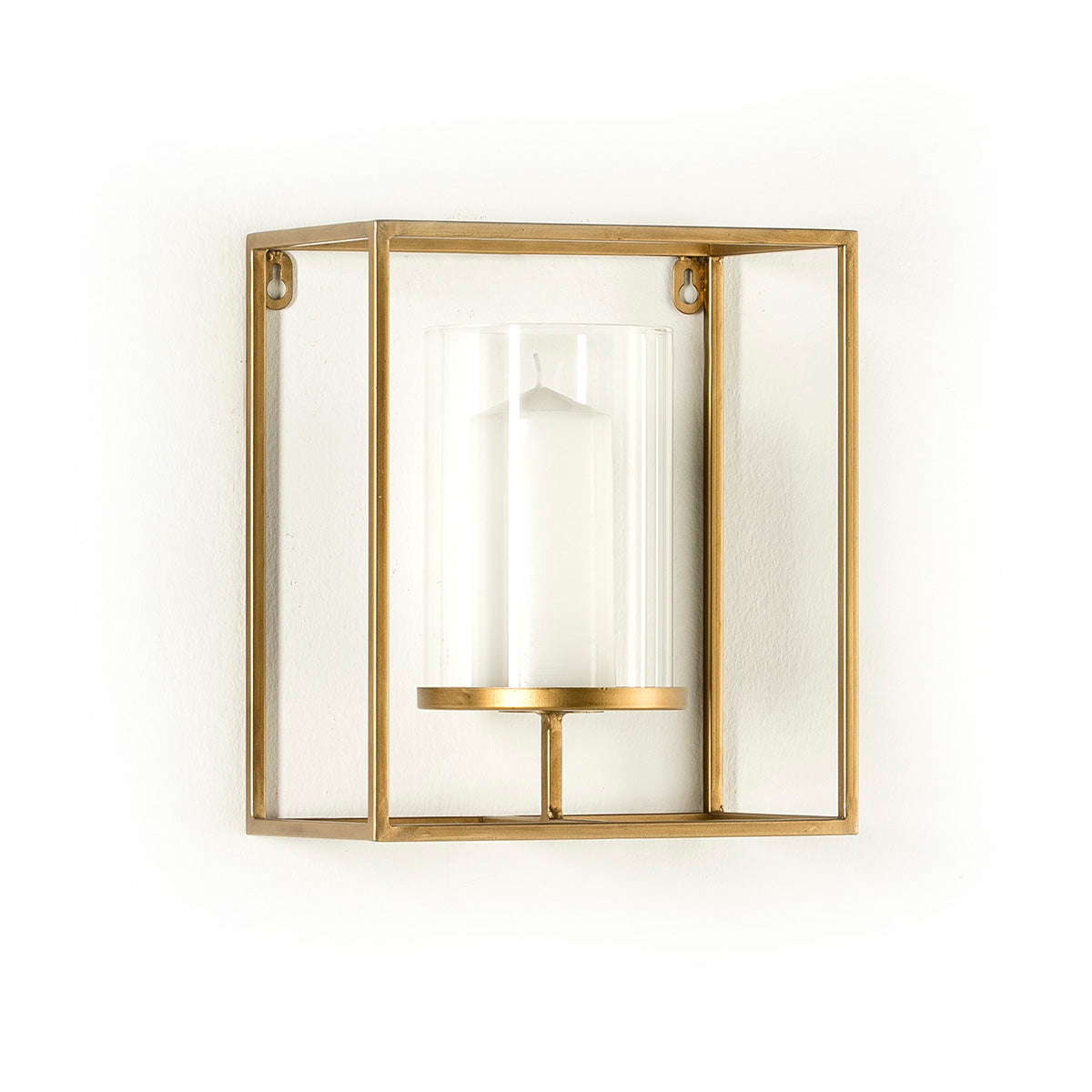 Suport Lumanari Sticla Metal Auriu Thai Natura