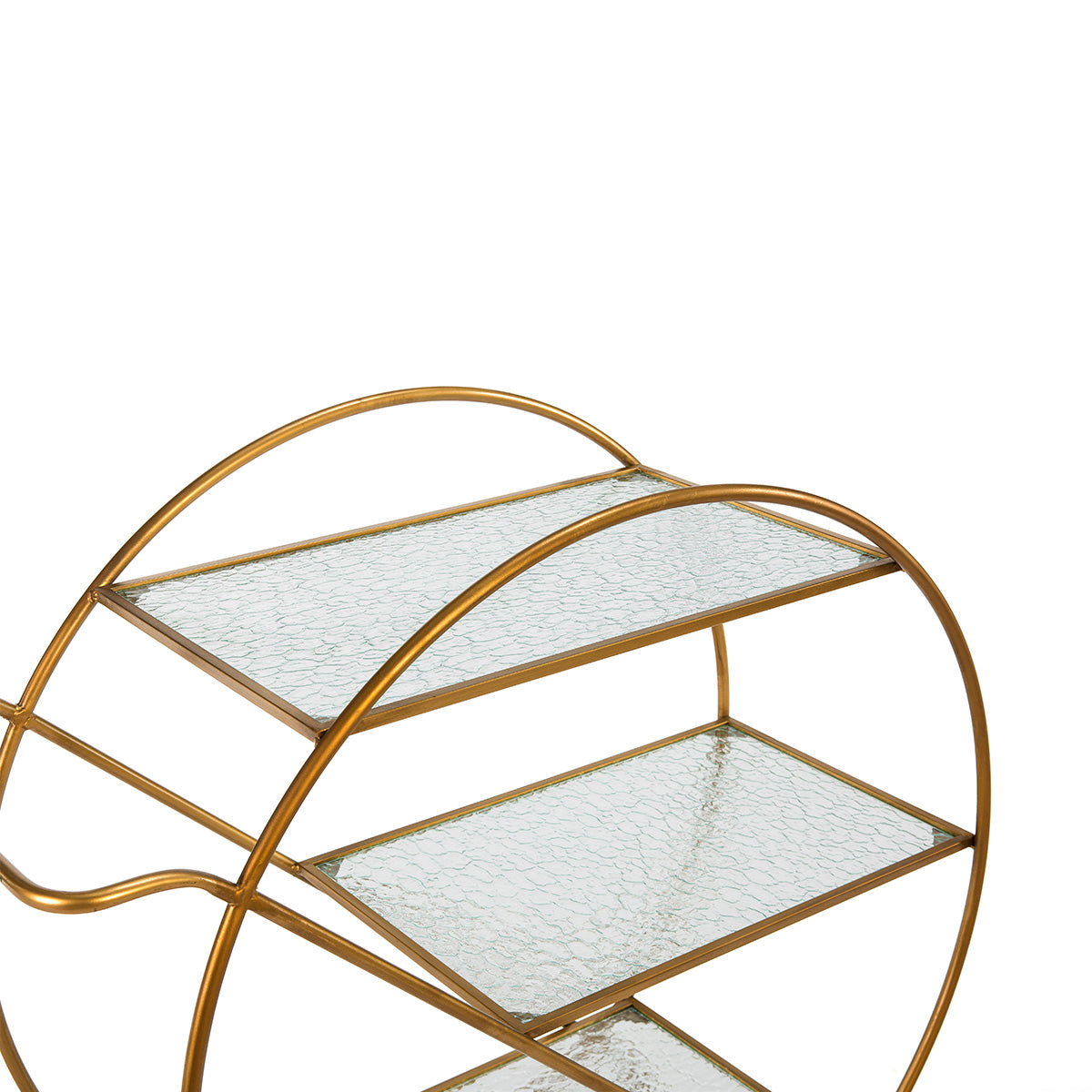 Carucior de Bucatarie din Sticla Metal Auriu Thai Natura