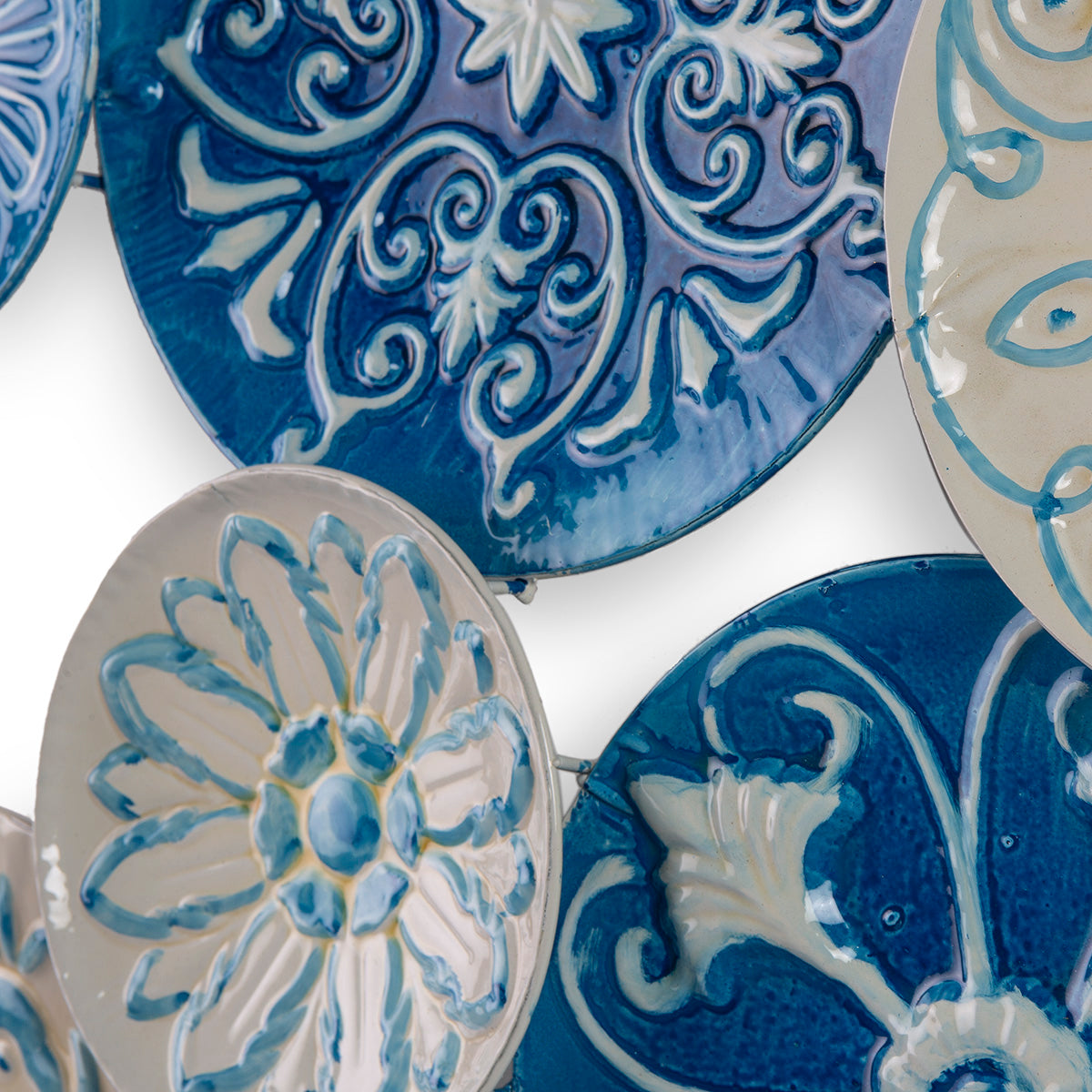 Sculptura din Metal Albastru Alb Thai Natura