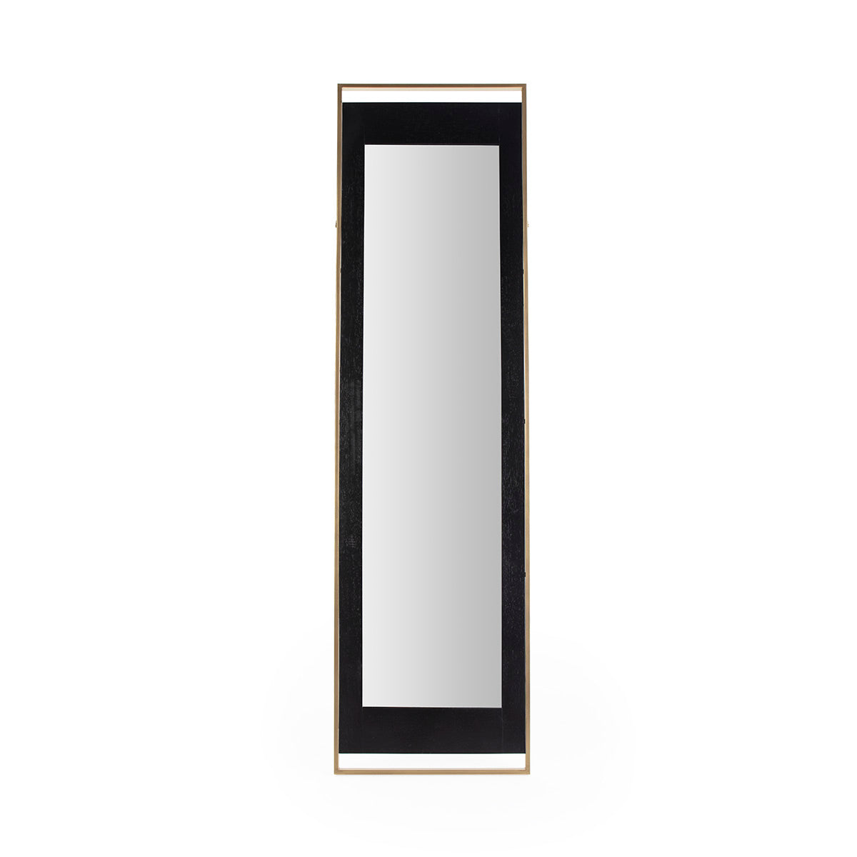 Oglinda din Lemn Metal Negru Auriu Thai Natura