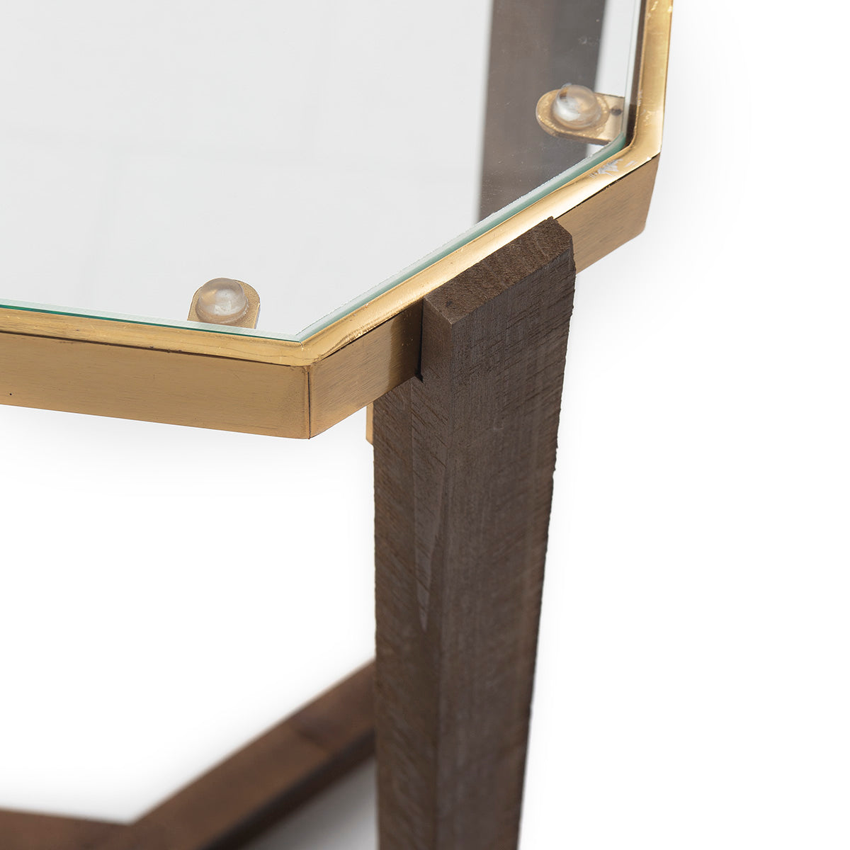 Consola din Sticla cu Suport Metalic Thai Natura